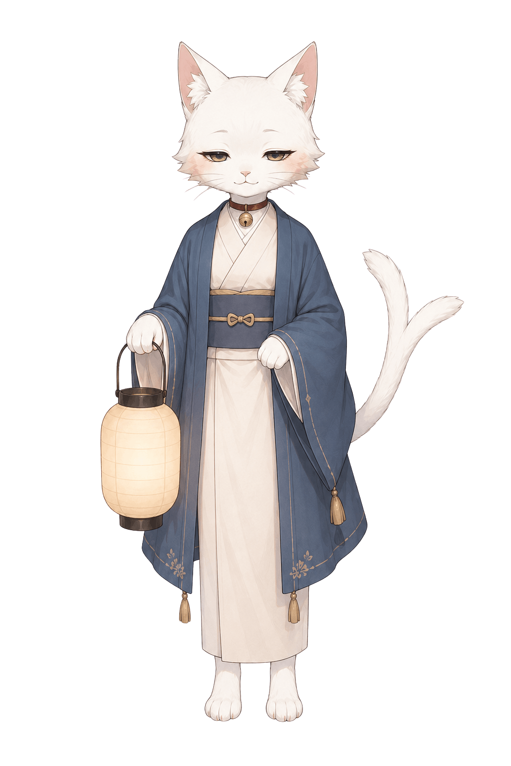 提灯を持った白猫の猫又こより