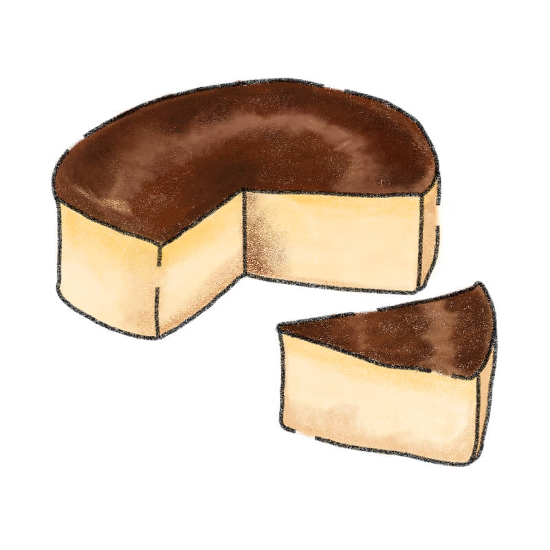 バスクチーズケーキのイラスト